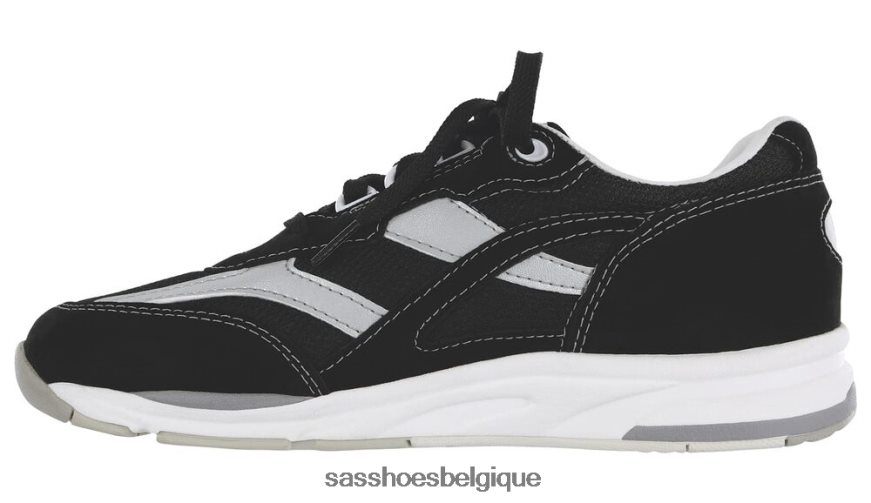 femmes énergique Noir argent SAS baskets à lacets en mesh tour VF6ZVJ296