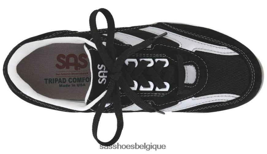 femmes énergique Noir argent SAS baskets à lacets en mesh tour VF6ZVJ296