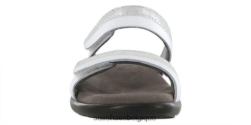 femmes polyvalent blanc/argent SAS sandale en cuir nudu slide VF6ZVJ133