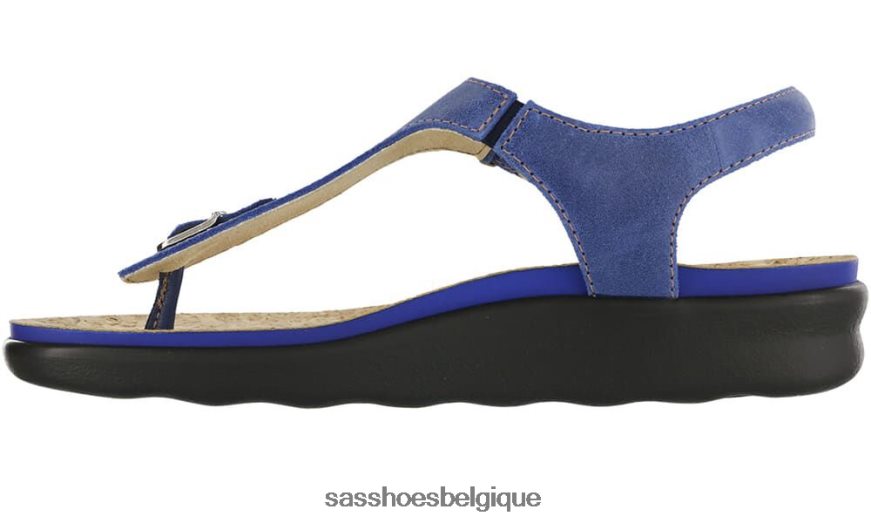 femmes polyvalent bleu SAS sandale à bride en T Marina VF6ZVJ137