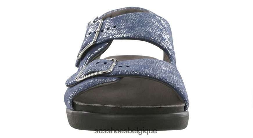 femmes polyvalent bleu argenté SAS sandale décontractée à bride au talon VF6ZVJ118