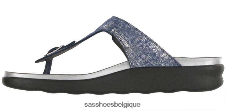 femmes polyvalent bleu argenté SAS sandales à bride en T Sanibel VF6ZVJ33