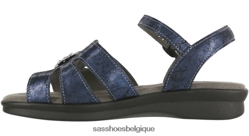 femmes polyvalent craquelé marine SAS sandale à bride quart de helena VF6ZVJ91