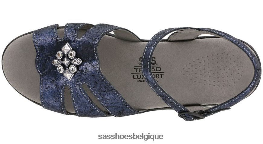 femmes polyvalent craquelé marine SAS sandale à bride quart de helena VF6ZVJ91