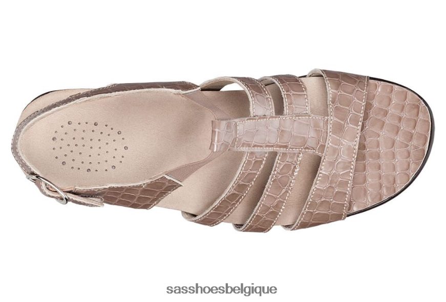 femmes polyvalent croco taupe SAS sandale à bride talon allegro VF6ZVJ120