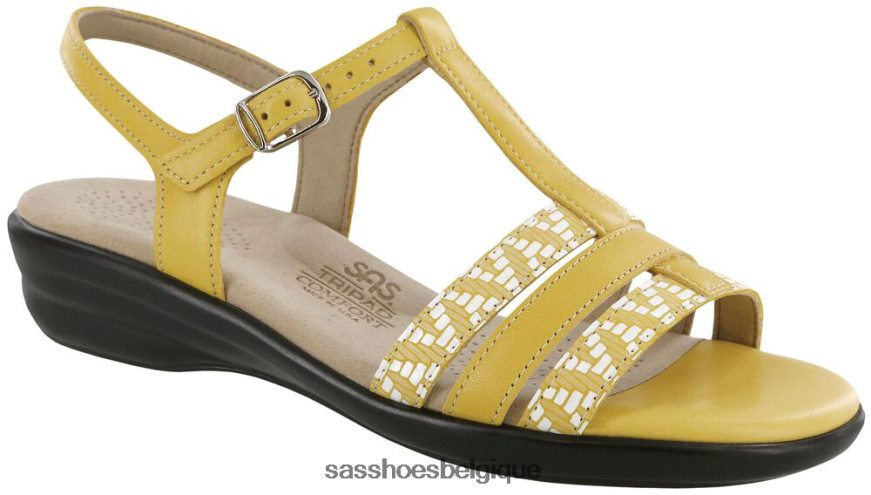 femmes polyvalent jaune/chevrons SAS sandale capri à bride en T VF6ZVJ148