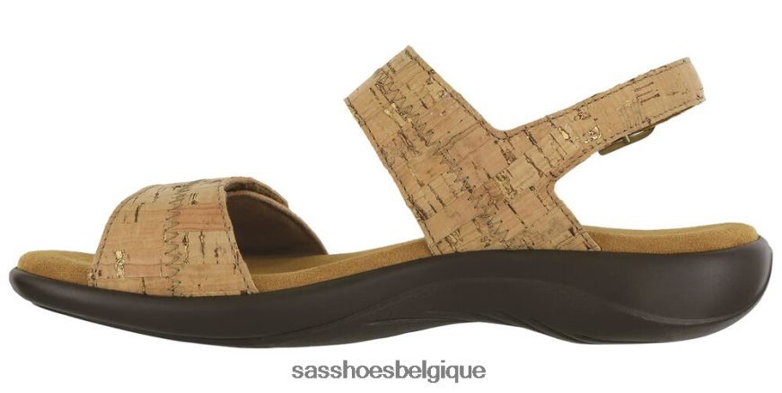 femmes polyvalent liège doré SAS sandale à bride talon nudu VF6ZVJ93