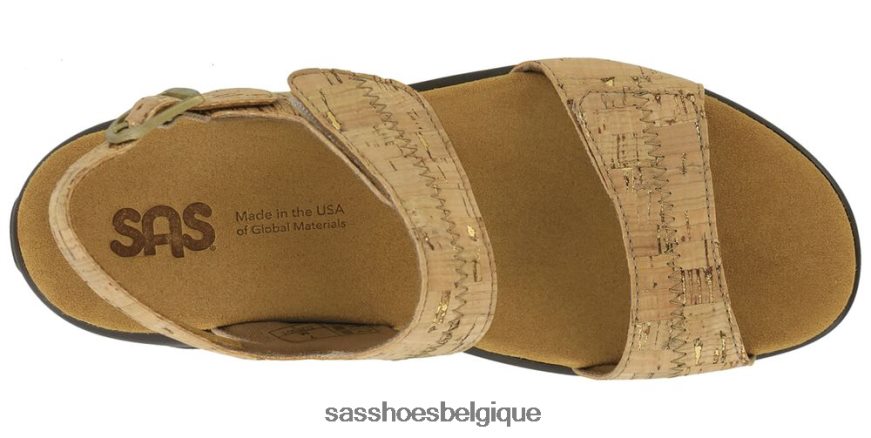 femmes polyvalent liège doré SAS sandale à bride talon nudu VF6ZVJ93