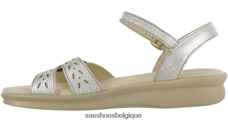 femmes polyvalent lin d\'or SAS sandale à deux brides VF6ZVJ88