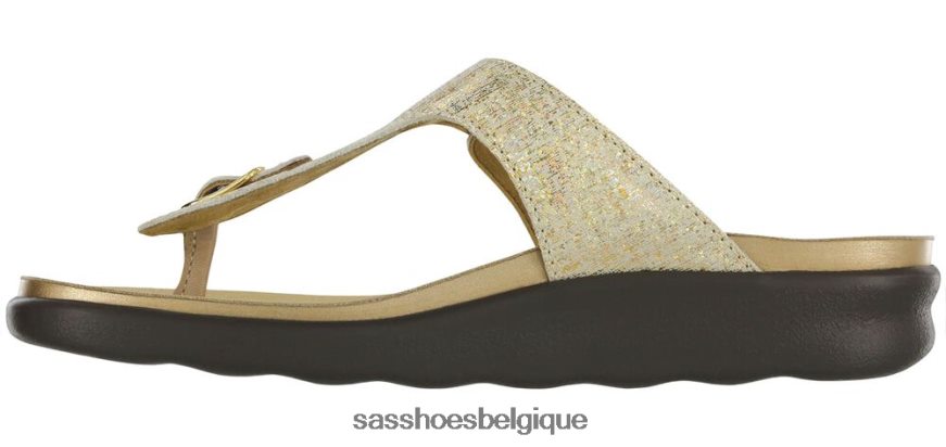 femmes polyvalent or brillant SAS sandales à bride en T Sanibel VF6ZVJ31