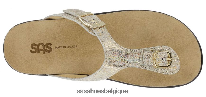 femmes polyvalent or brillant SAS sandales à bride en T Sanibel VF6ZVJ31