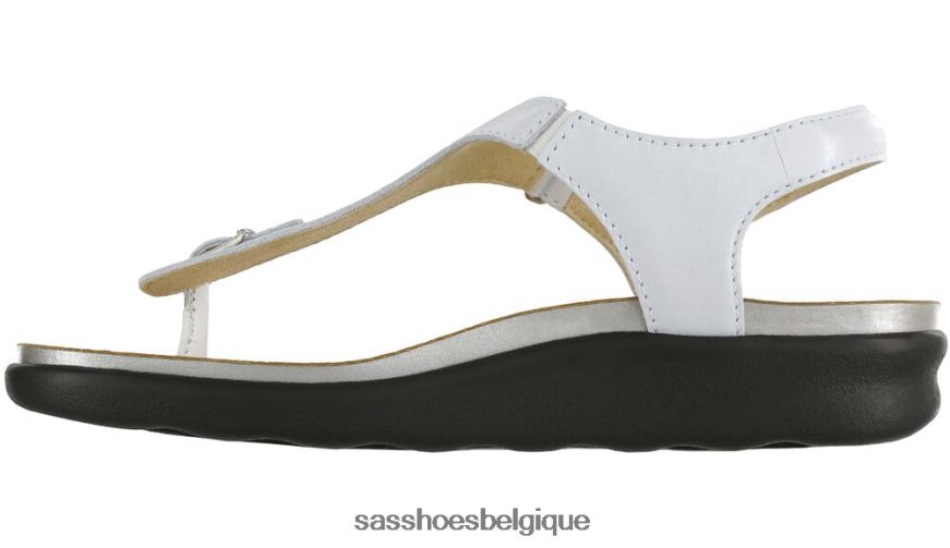 femmes polyvalent perle blanche SAS sandale à bride en T Marina VF6ZVJ141