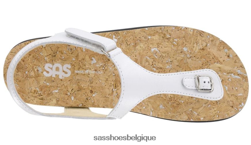femmes polyvalent perle blanche SAS sandale à bride en T Marina VF6ZVJ141
