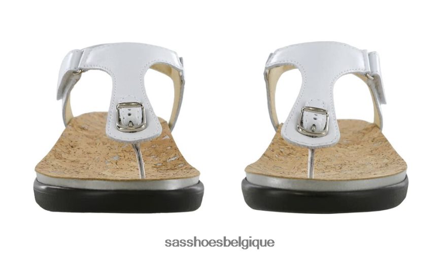 femmes polyvalent perle blanche SAS sandale à bride en T Marina VF6ZVJ141