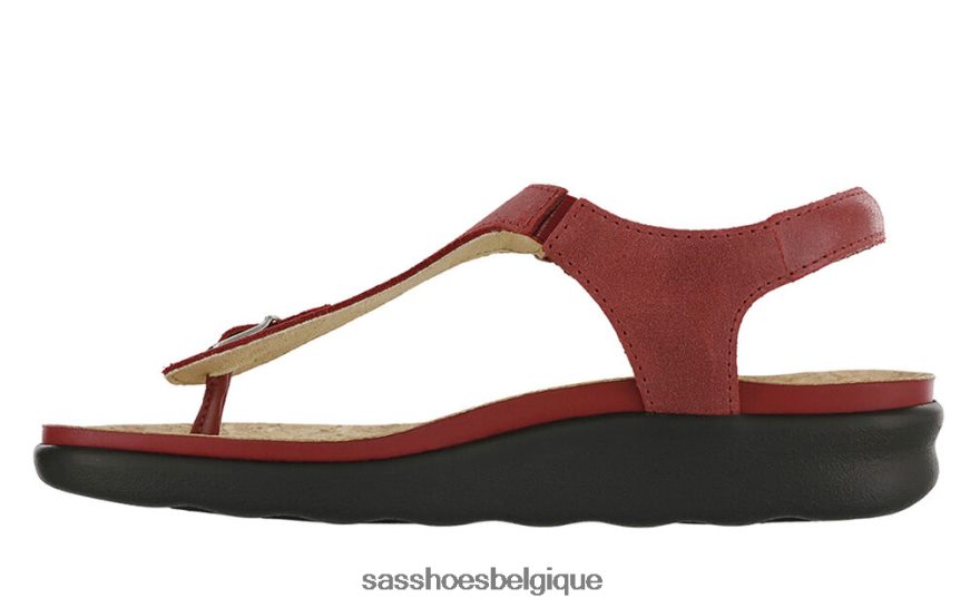 femmes polyvalent rouge SAS sandale à bride en T Marina VF6ZVJ140