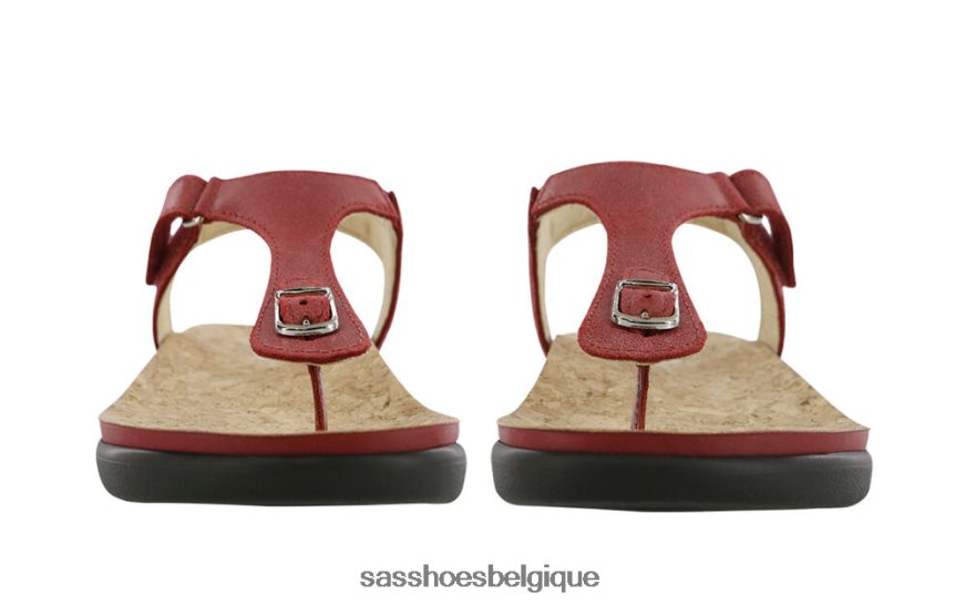 femmes polyvalent rouge SAS sandale à bride en T Marina VF6ZVJ140