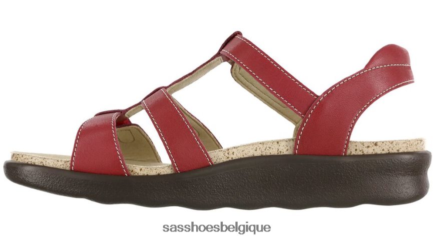 femmes polyvalent rouge SAS sandale à bride en T sorrento VF6ZVJ155