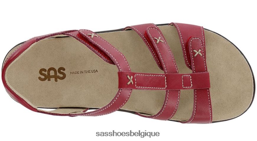 femmes polyvalent rouge SAS sandale à bride en T sorrento VF6ZVJ155