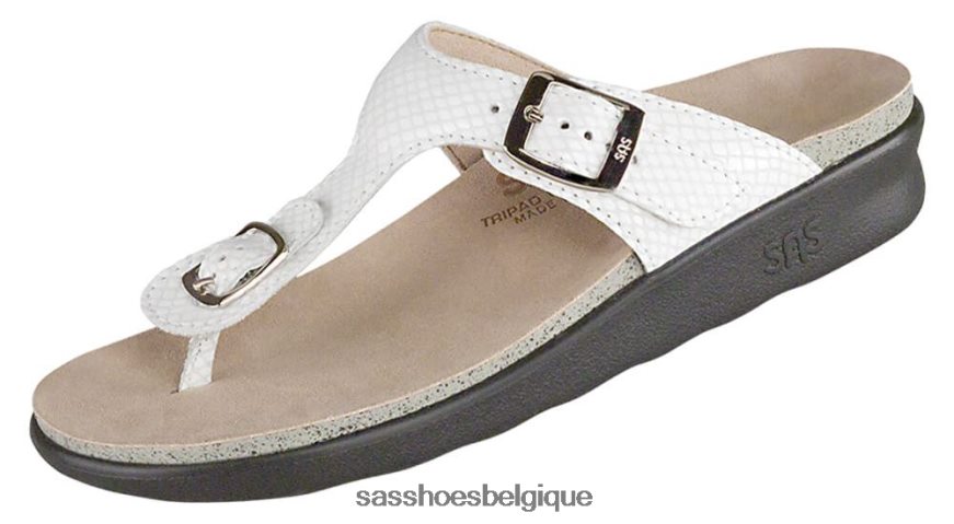 femmes polyvalent serpent blanc SAS sandales à bride en T Sanibel VF6ZVJ37