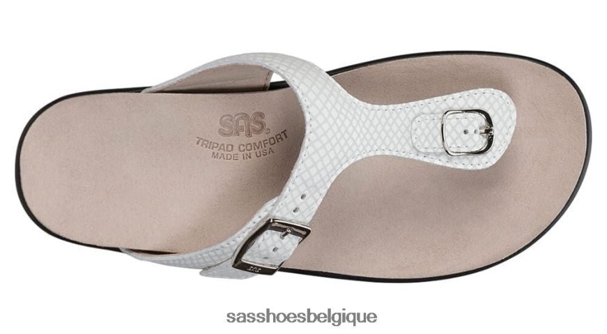 femmes polyvalent serpent blanc SAS sandales à bride en T Sanibel VF6ZVJ37