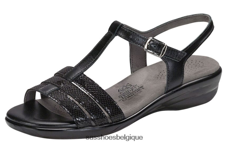 femmes polyvalent serpent noir SAS sandale capri à bride en T VF6ZVJ145