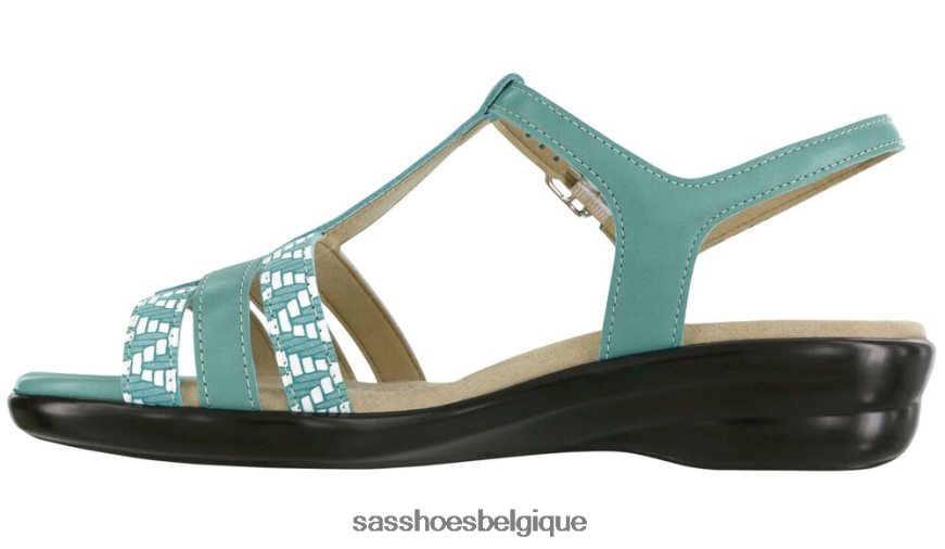 femmes polyvalent turquoise/chevrons SAS sandale capri à bride en T VF6ZVJ147