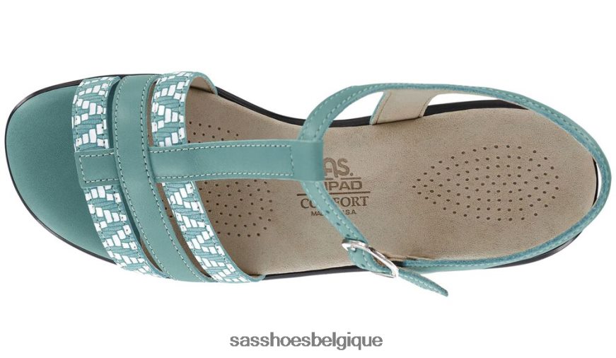 femmes polyvalent turquoise/chevrons SAS sandale capri à bride en T VF6ZVJ147