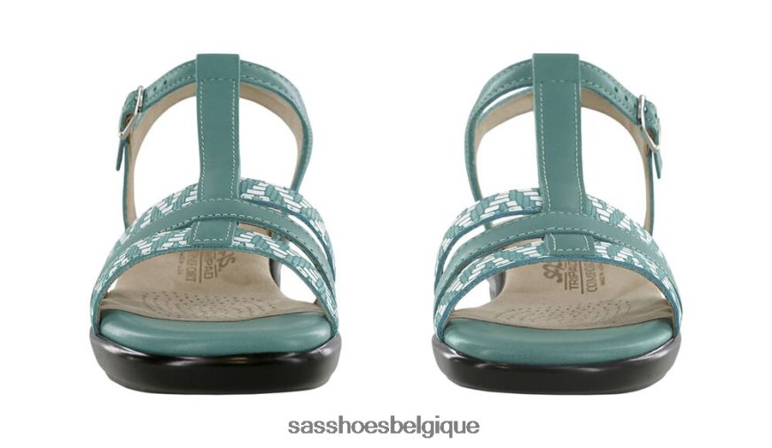 femmes polyvalent turquoise/chevrons SAS sandale capri à bride en T VF6ZVJ147