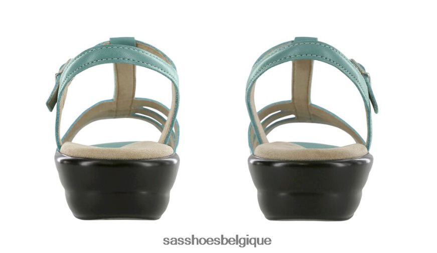 femmes polyvalent turquoise/chevrons SAS sandale capri à bride en T VF6ZVJ147