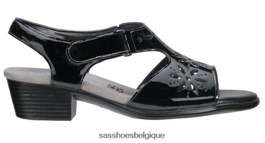 femmes polyvalent vernis noir SAS sandale à bride talon sunburst VF6ZVJ106