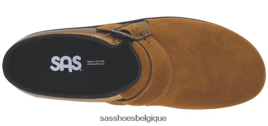femmes polyvalent bronze turbiné SAS sabot glisser sur mocassins VF6ZVJ235