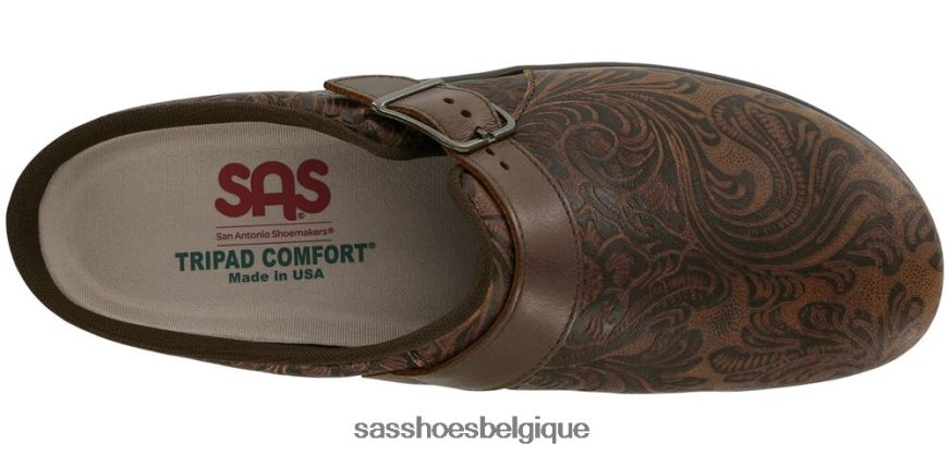 femmes polyvalent cow-boy floral SAS sabot glisser sur mocassins VF6ZVJ237