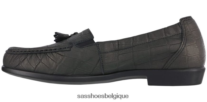 femmes polyvalent croco noir SAS espoir glisser sur mocassins VF6ZVJ211