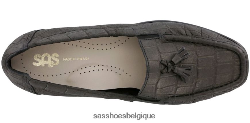 femmes polyvalent croco noir SAS espoir glisser sur mocassins VF6ZVJ211