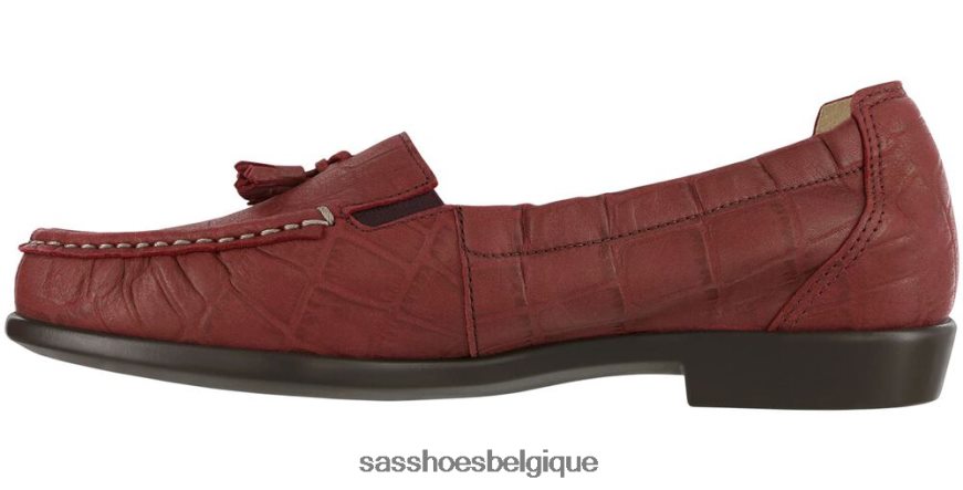 femmes polyvalent croco rouge SAS espoir glisser sur mocassins VF6ZVJ212