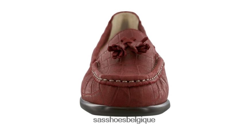 femmes polyvalent croco rouge SAS espoir glisser sur mocassins VF6ZVJ212