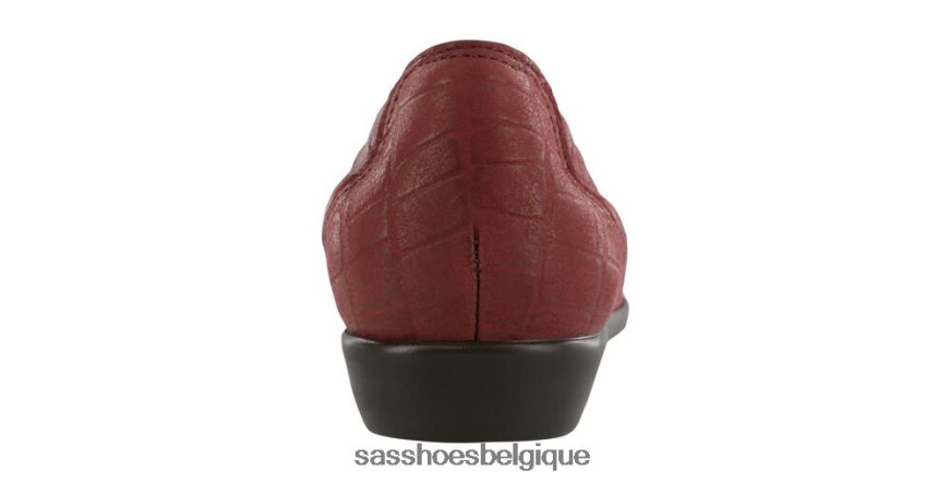femmes polyvalent croco rouge SAS espoir glisser sur mocassins VF6ZVJ212
