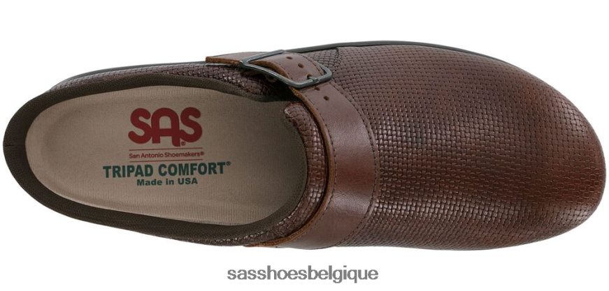 femmes polyvalent marron tissé SAS sabot glisser sur mocassins VF6ZVJ238