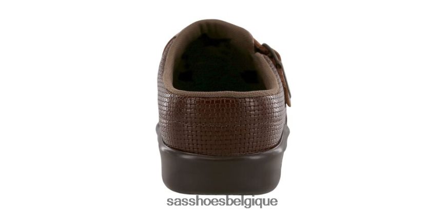 femmes polyvalent marron tissé SAS sabot glisser sur mocassins VF6ZVJ238