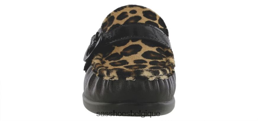 femmes polyvalent noir/léopard SAS mocassins à enfiler lara VF6ZVJ245