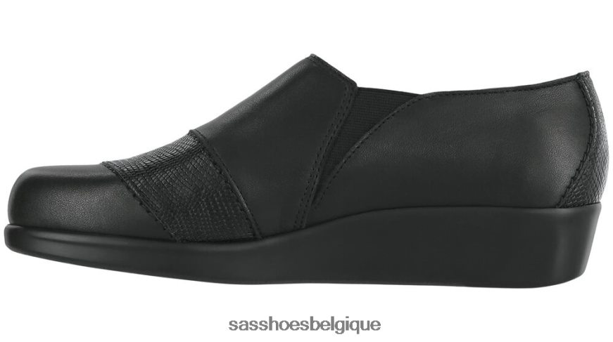 femmes polyvalent noir/lézard SAS mocassins à enfiler nora VF6ZVJ246