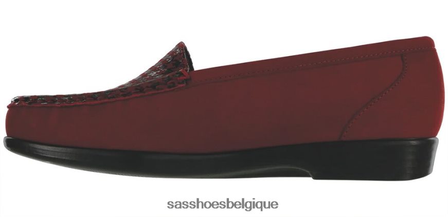 femmes polyvalent tetris rouge SAS simplifier le glissement sur les mocassins VF6ZVJ218
