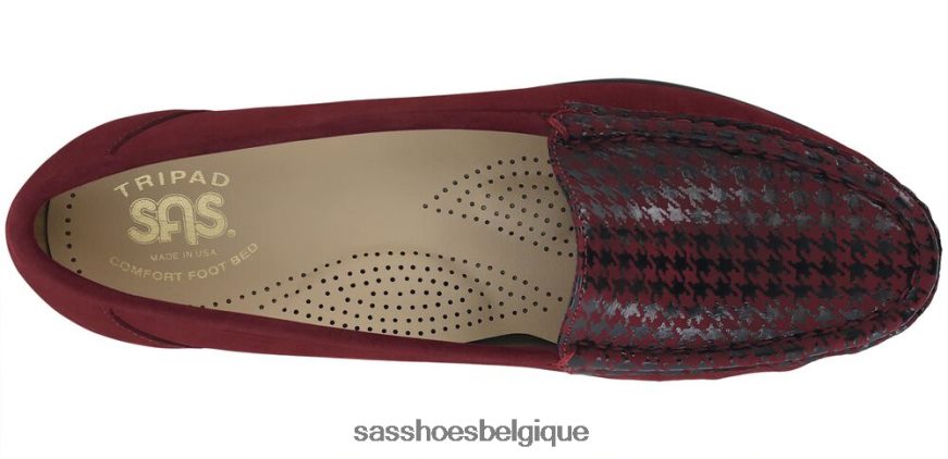 femmes polyvalent tetris rouge SAS simplifier le glissement sur les mocassins VF6ZVJ218
