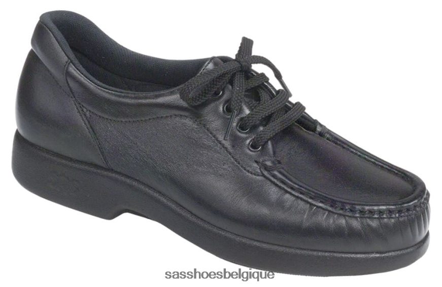 femmes inspiré noir SAS Prenez le temps de mocassins à lacets VF6ZVJ270