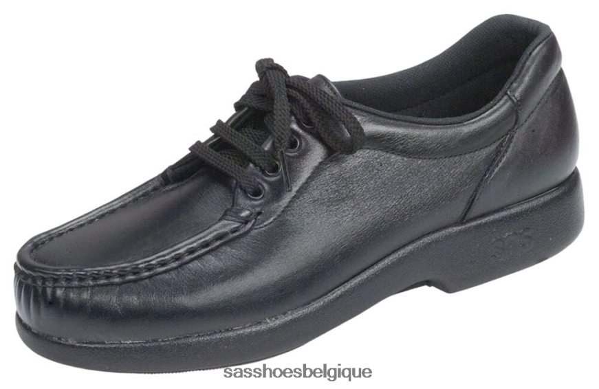 femmes inspiré noir SAS Prenez le temps de mocassins à lacets VF6ZVJ270