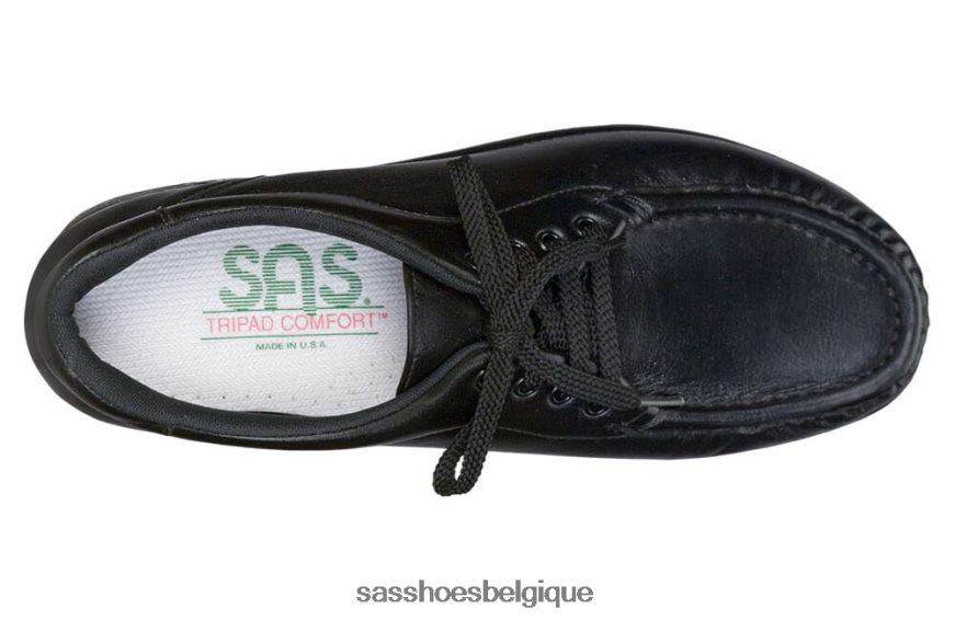 femmes inspiré noir SAS Prenez le temps de mocassins à lacets VF6ZVJ270